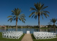 Outdoor Wedding Ceremony at a Lakeside Resort in Scottsdale